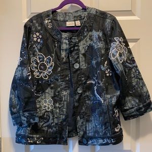 Chico’s embellished jean jacket
